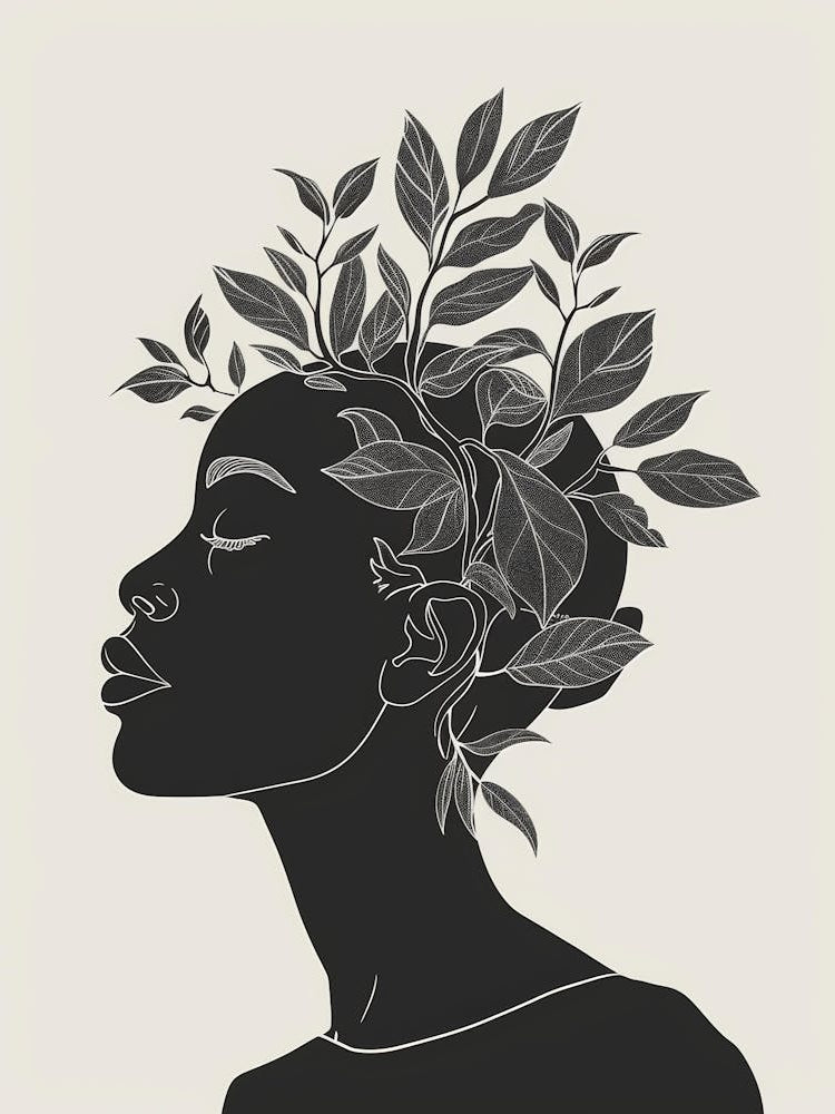 Portrait Of A Woman With Leaves In Her Hair 1
