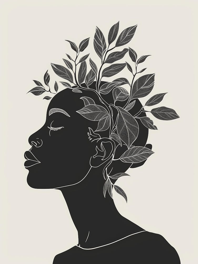 Portrait Of A Woman With Leaves In Her Hair 1