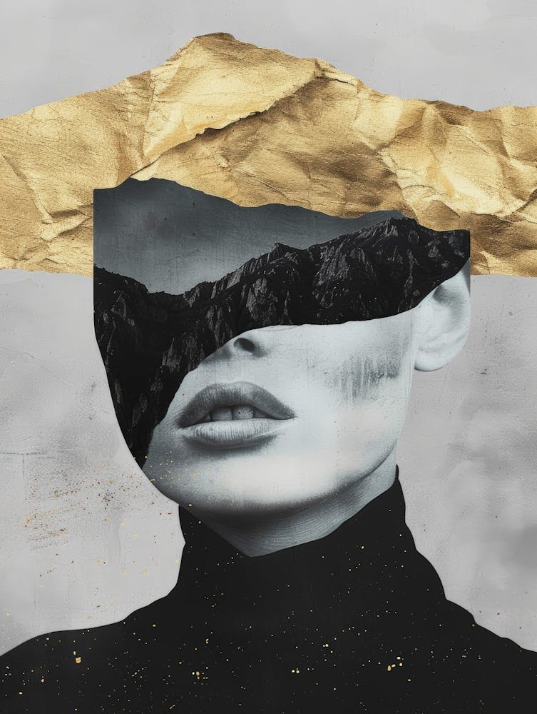 Frau in Schwarz und Gold