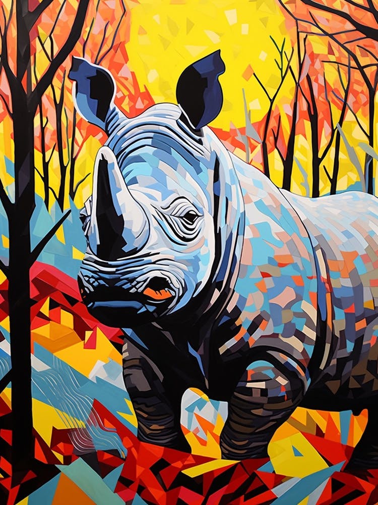 Rhino Paint Splash Pop Art Inspired 3