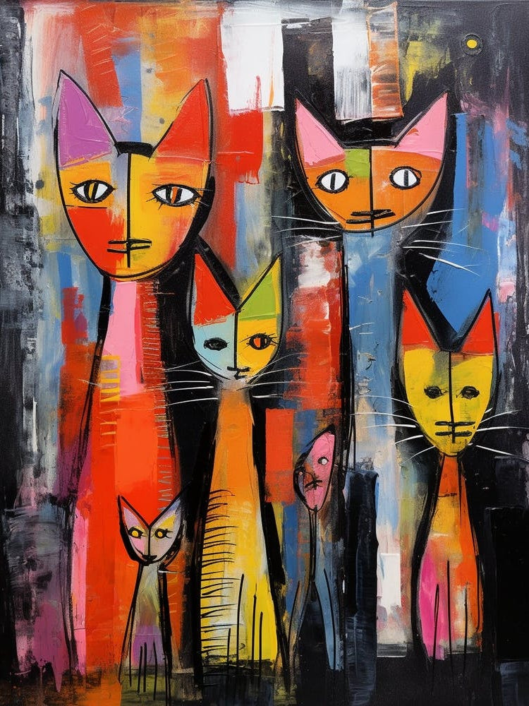 Cats Abstract Expressionism 4
