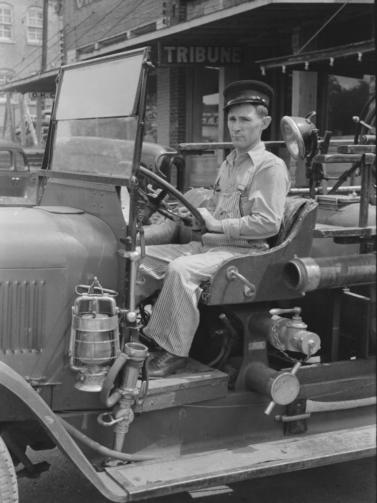 Driver Of The Fire Truck, San Augustine, Texas By Russell Lee
