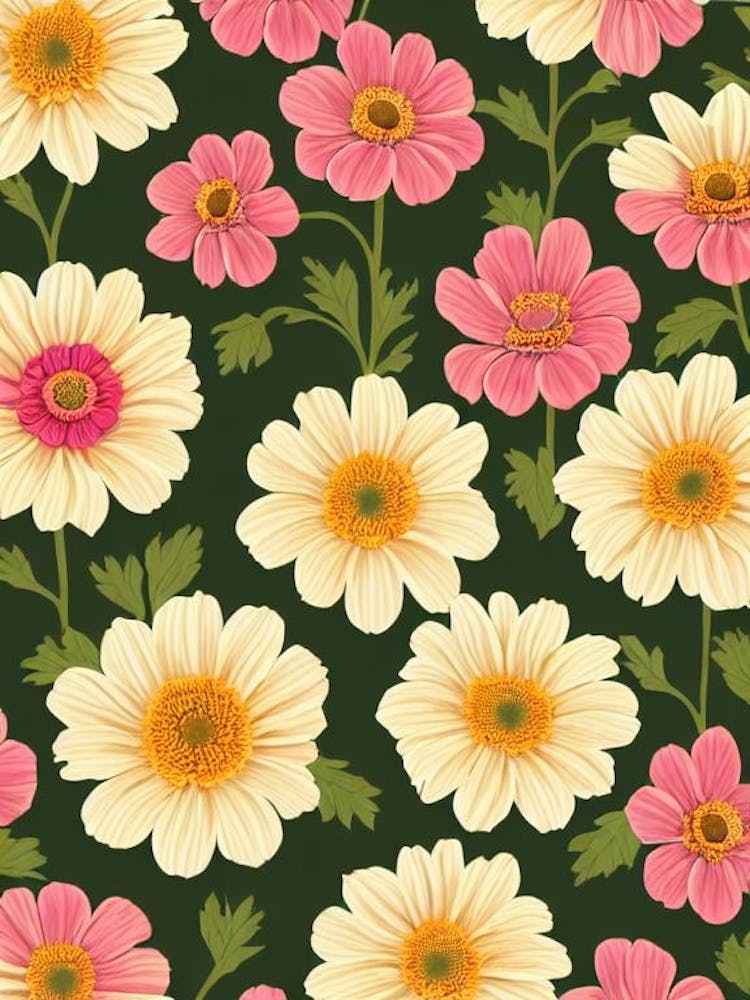 Anemone 2 Repeat Retro Flower