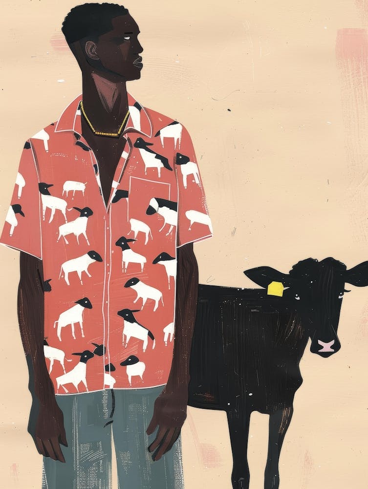 Man And A Cow