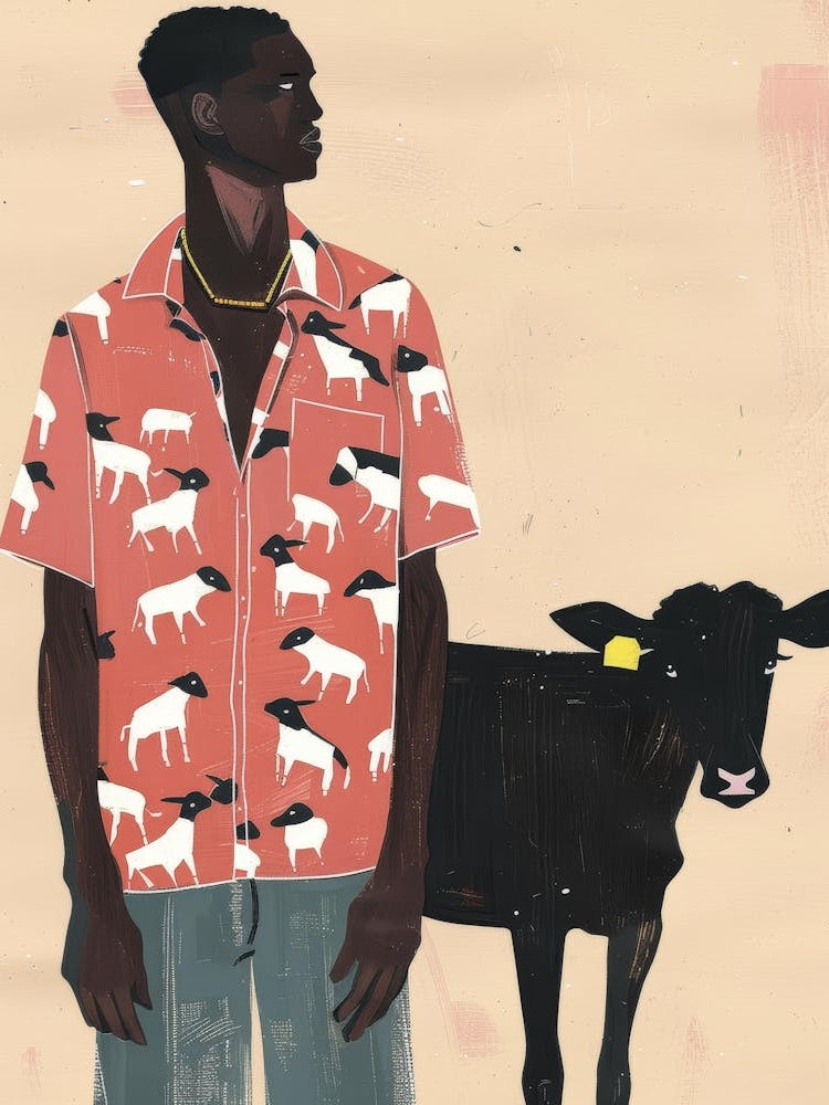 Man And A Cow