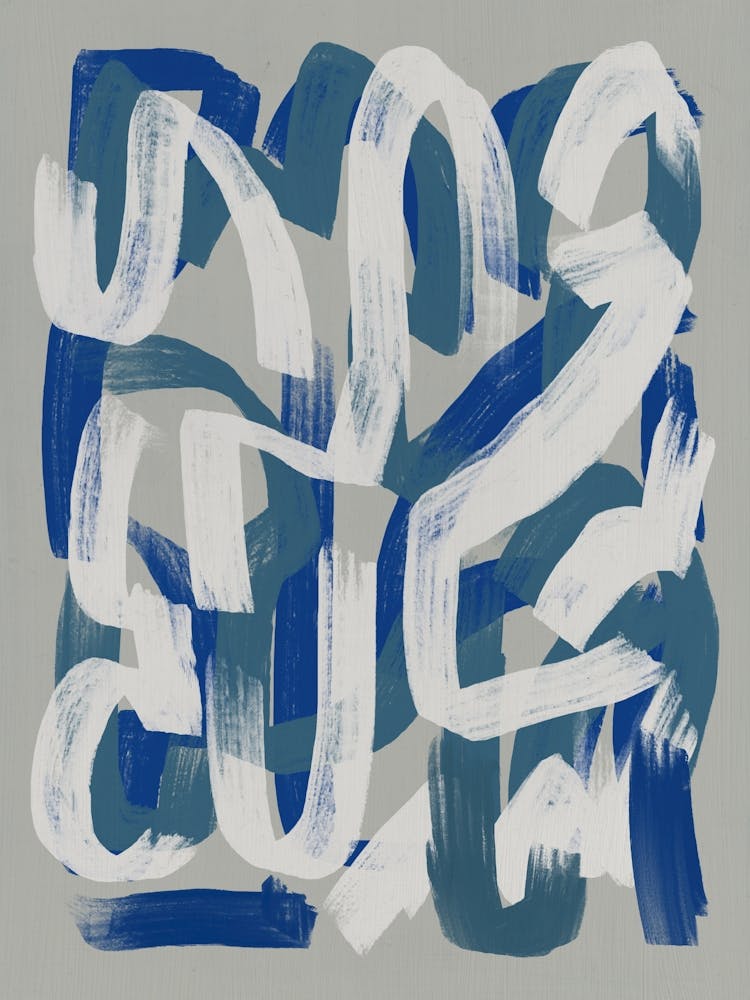 Blue And White Abstract Painting