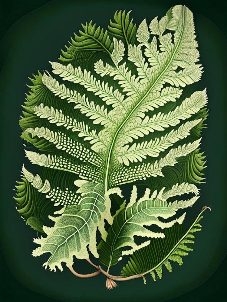 Soft Shield Fern 2 Vintage Botanical Poster