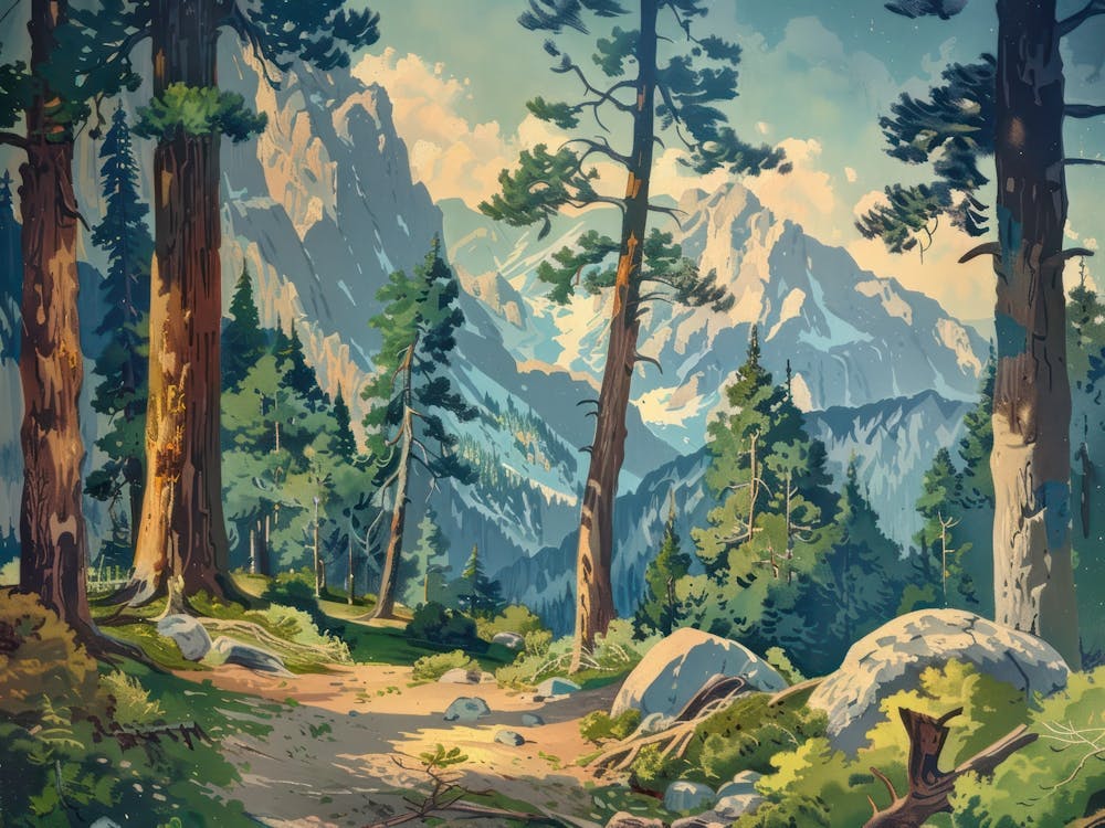 Retro Woods Illustration 2