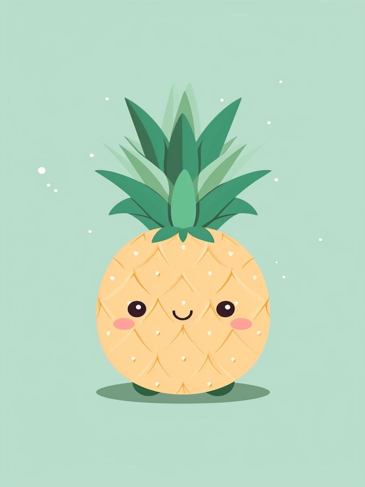 Ananas Kawaii Illustration 1