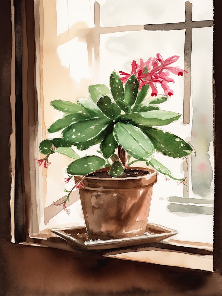 Christmas Cactus Window 1