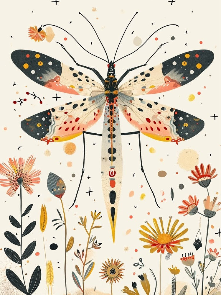 Colourful Insect Illustration Lacewing 11