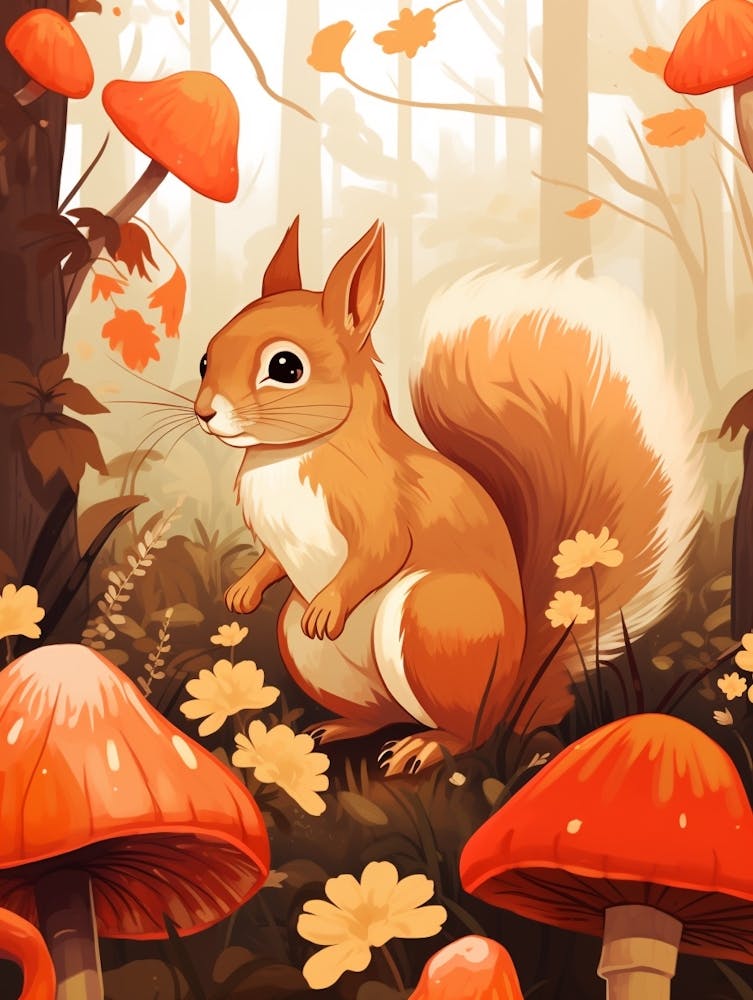 Fall Foliage Squirrel 1