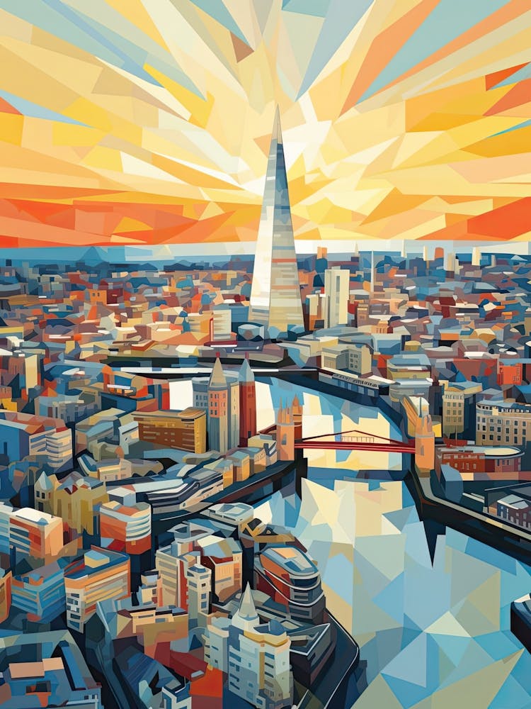 London, United Kingdom, Geometric Illustration 2