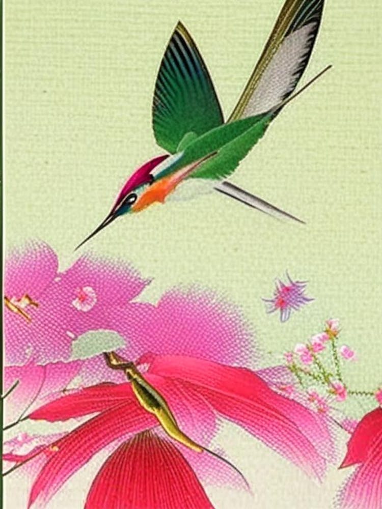 Hummingbird Japanese 4, Ukiyo E Style