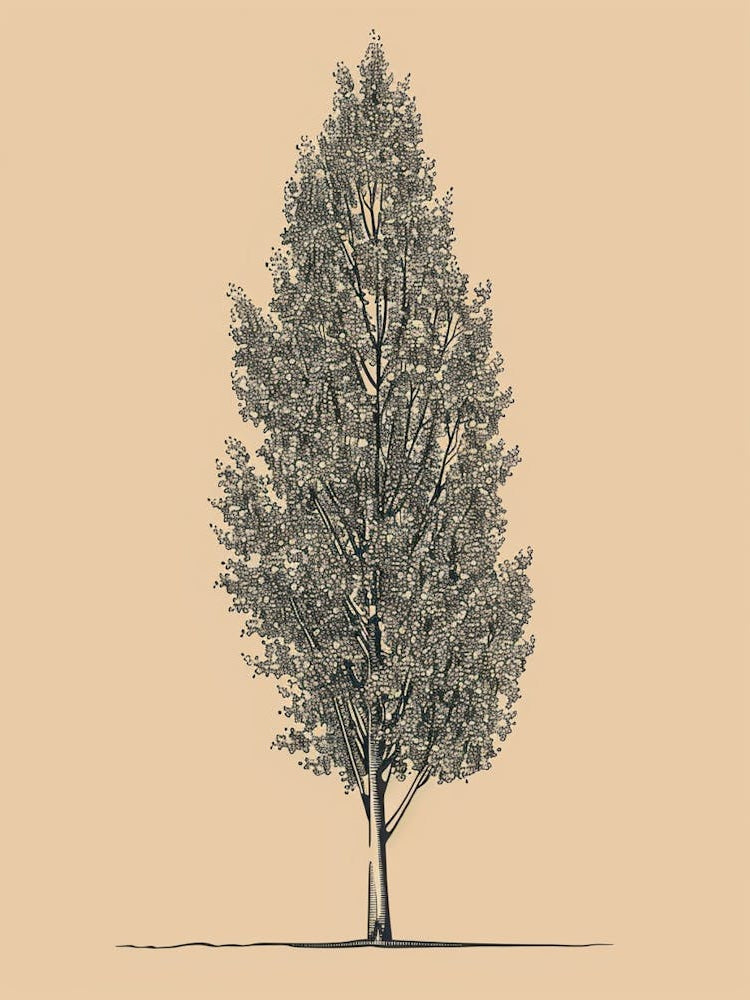 Poplar Tree Minimalistic Drawing 4