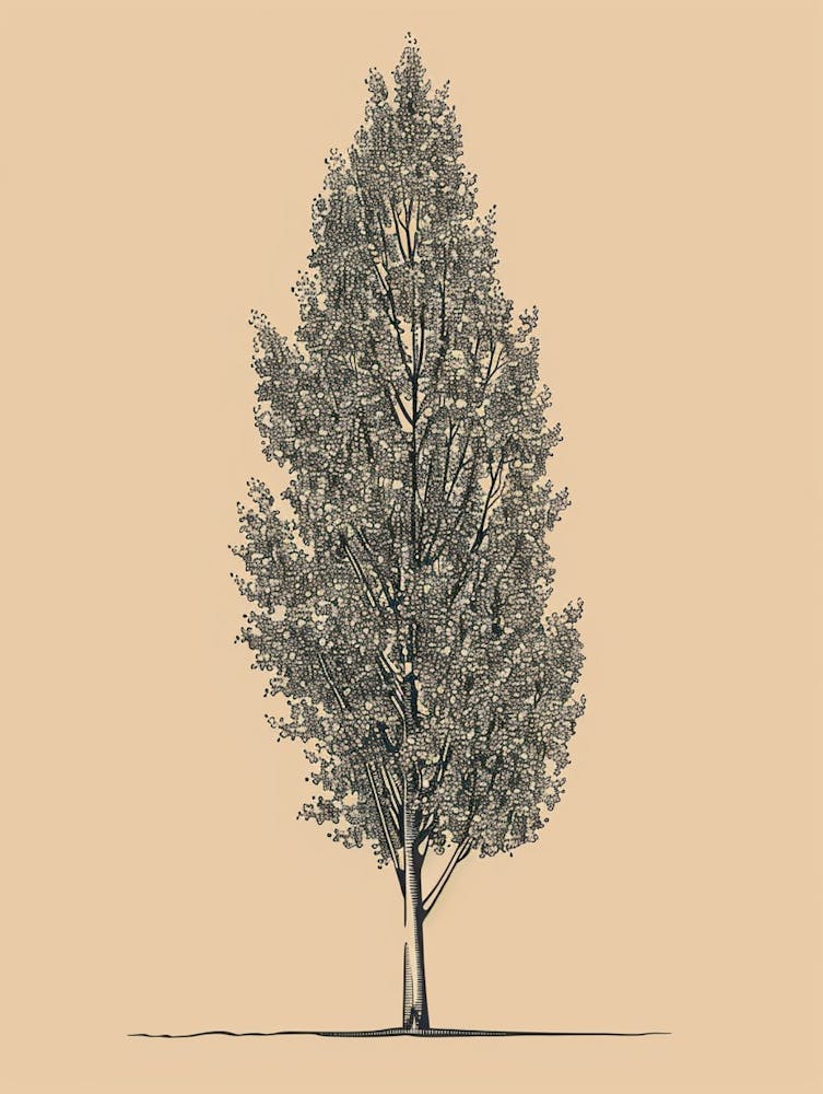 Poplar Tree Minimalistic Drawing 4