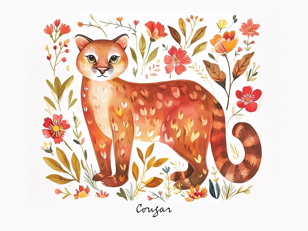 Little Floral Cougar 1 Poster
