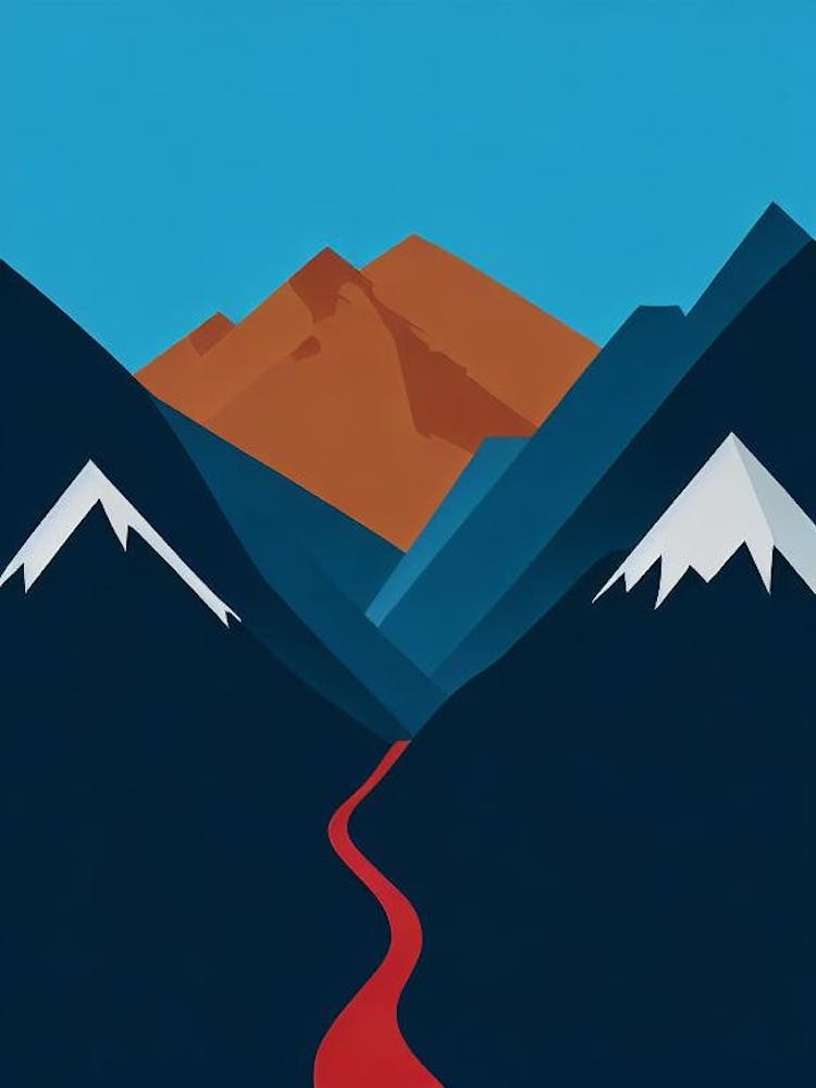 Alta Badia, Italy Modern Illustration Skiing Poster