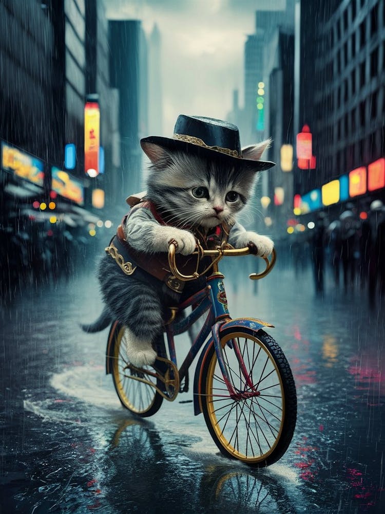 Cat On A Bike