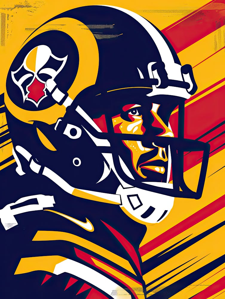 American Football Player Vintage Poster 66