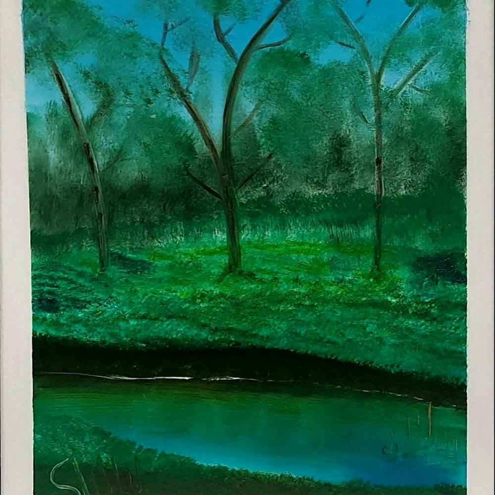 Green Landscape Painting