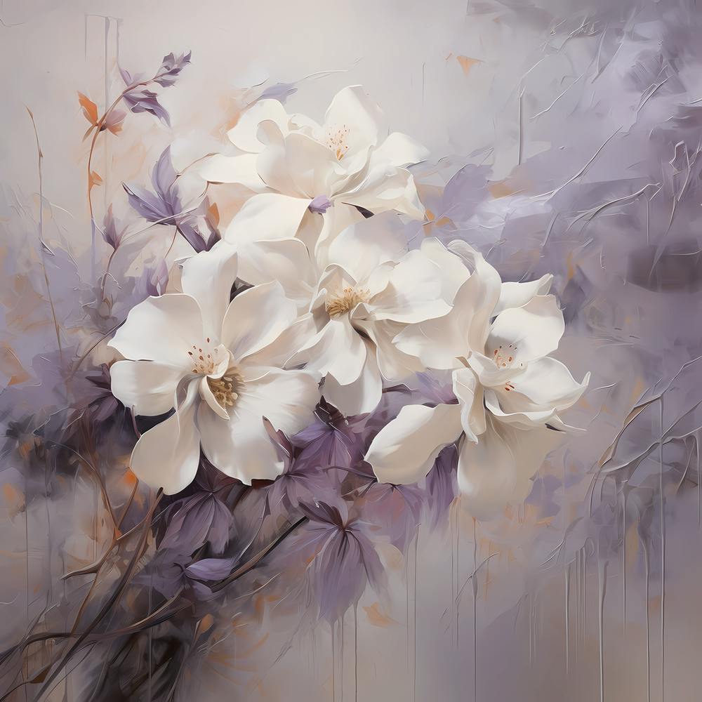 Lilac Veil: Brushstrokes of Warmth