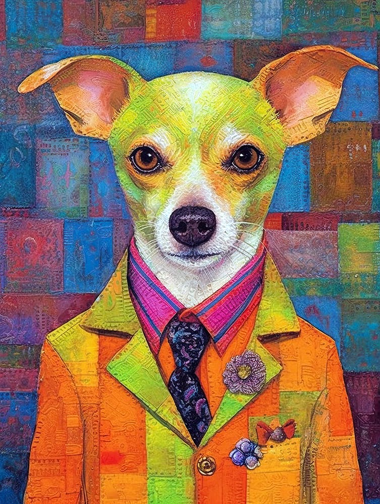 Dog Chic Chronicles; Stylish Oil Brushwork
