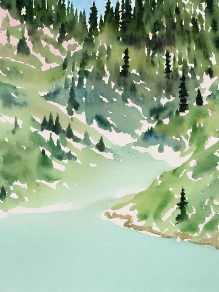 Jasper National Park Canada Water Colour Poster