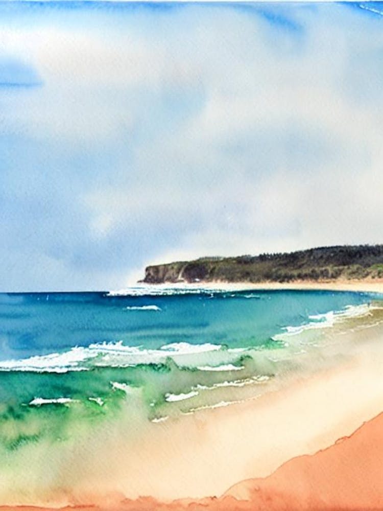 Mona Vale Beach, Australien Aquarell