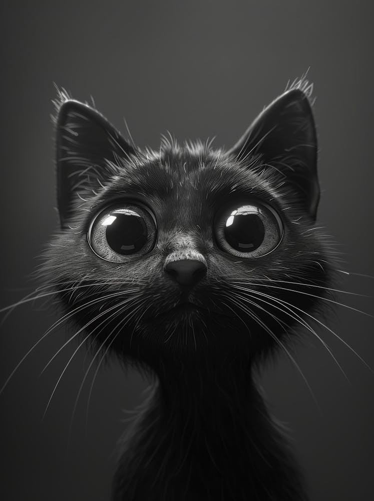 Black Cat With Big Eyes