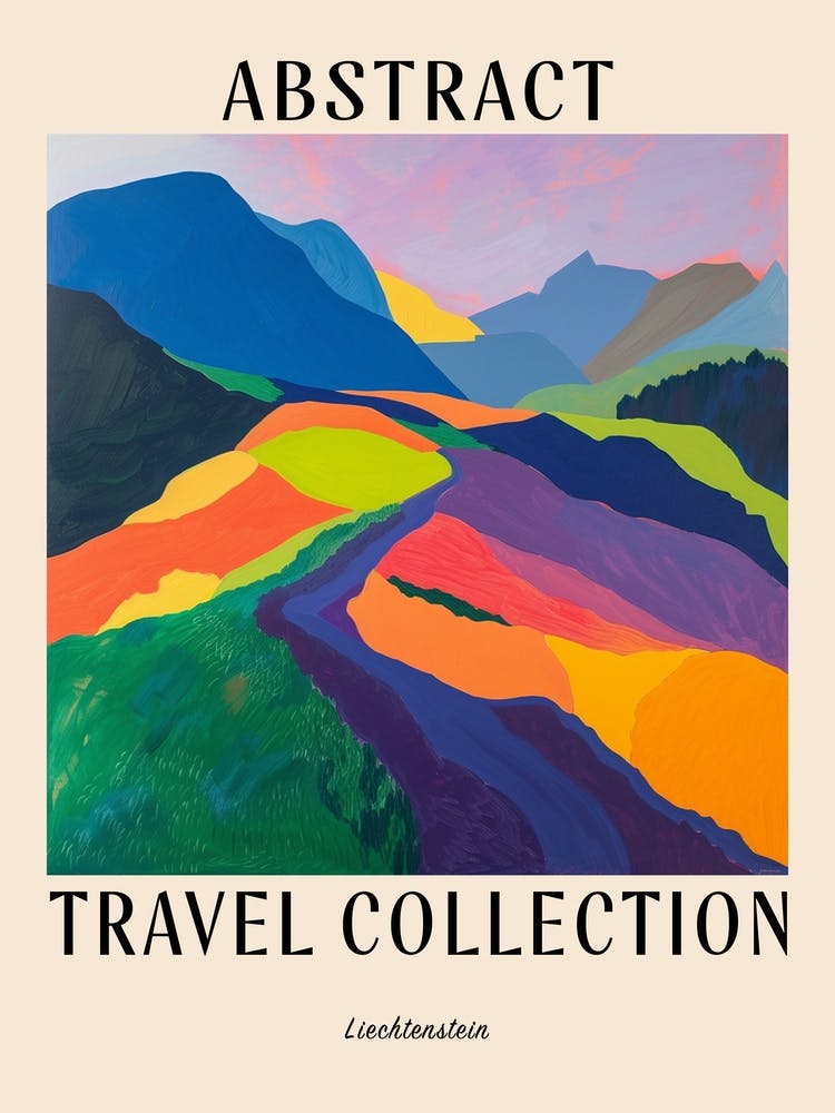 Abstract Travel Collection Poster Liechtenstein 4