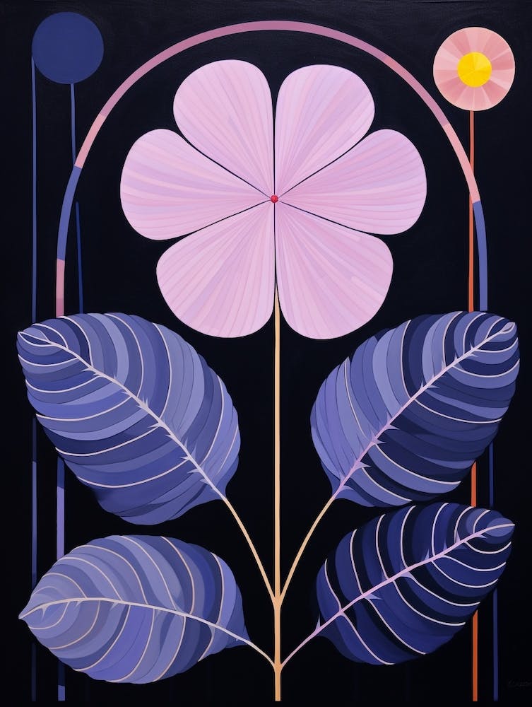 Lilac 2 Hilma Af Klint Inspired Flower Illustration