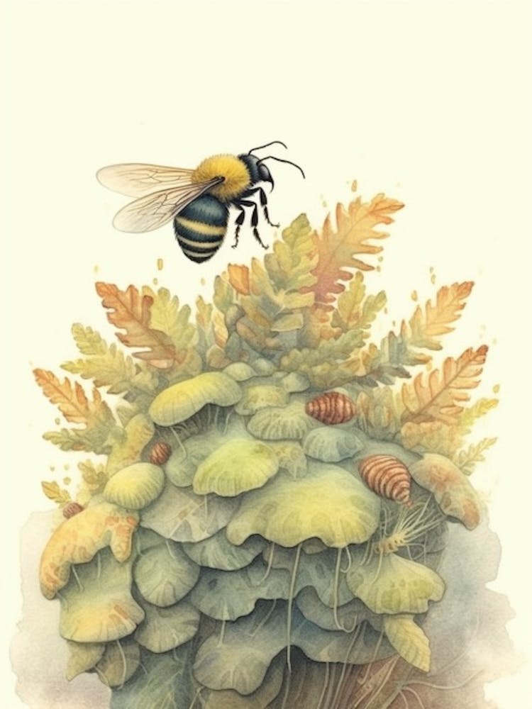 Small Earth Bumble Bee Beehive Watercolour Illustration 4