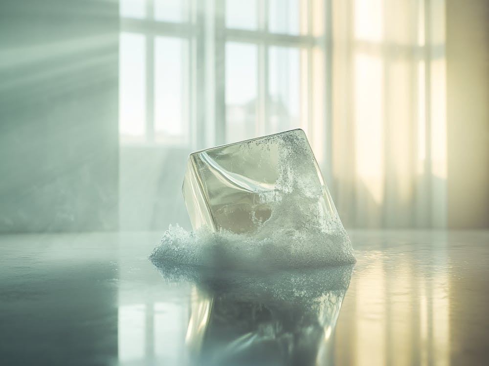 Ice Cube On A Table