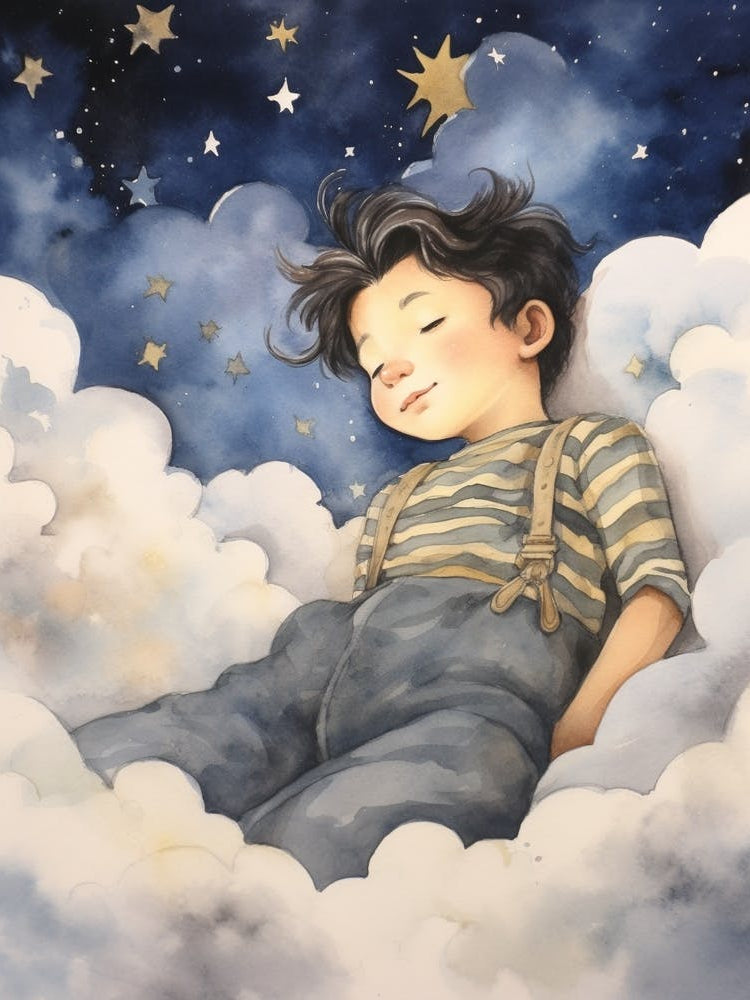 Boy Sleeping In Clouds