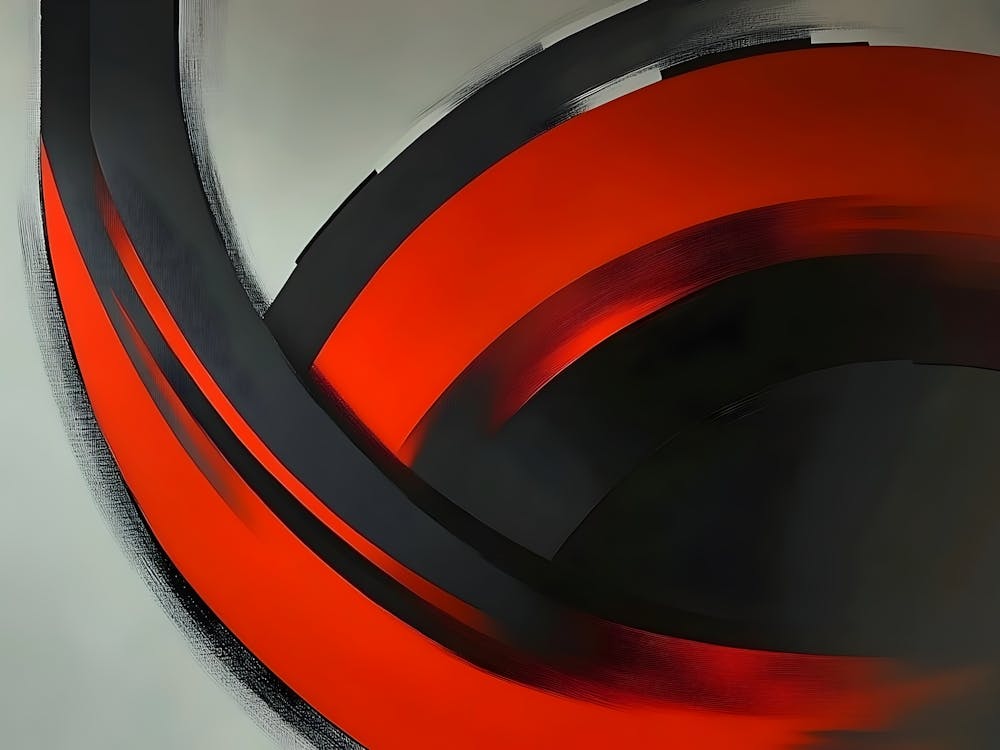 Abstract Red And Black Painting