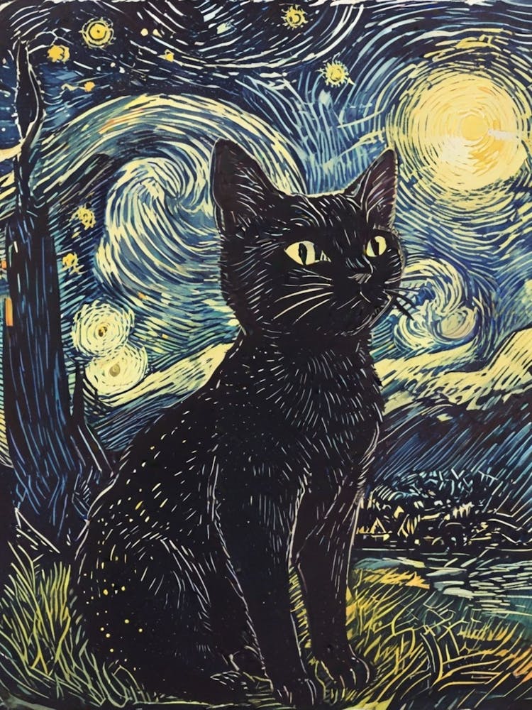 Starry Night Cat 1