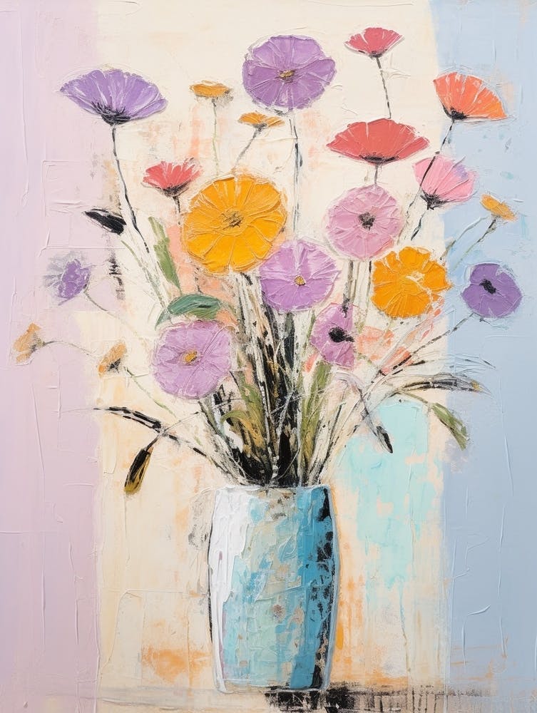 Flower Painting Fauvist Style Scabiosa 1