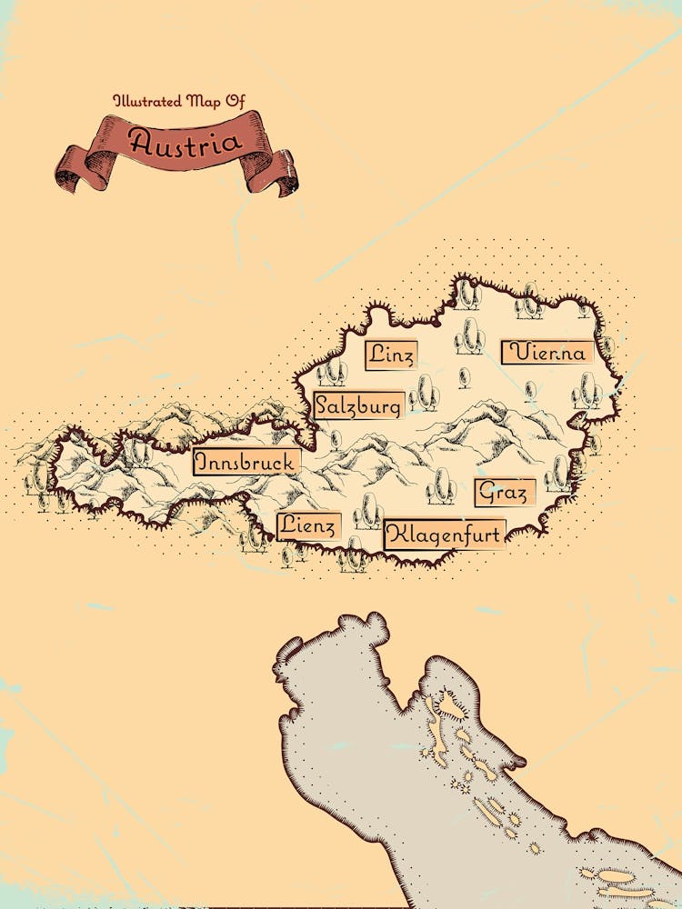 Vintage Austrian Map