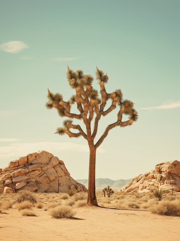 Photograph Of A Joshua Tree In Rocky Mountains 1