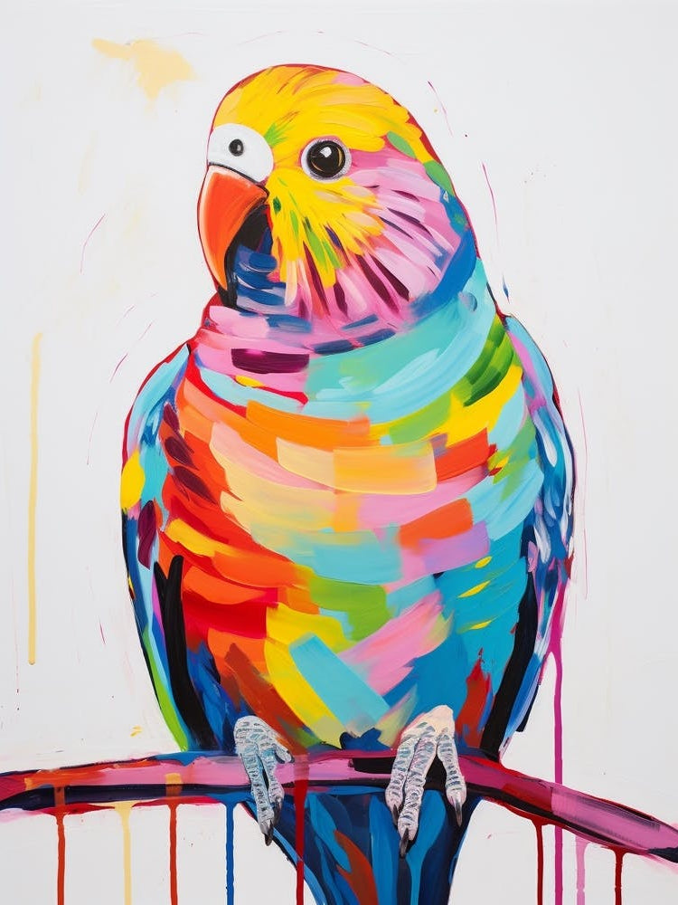 Colourful Bird Painting Budgerigar 2
