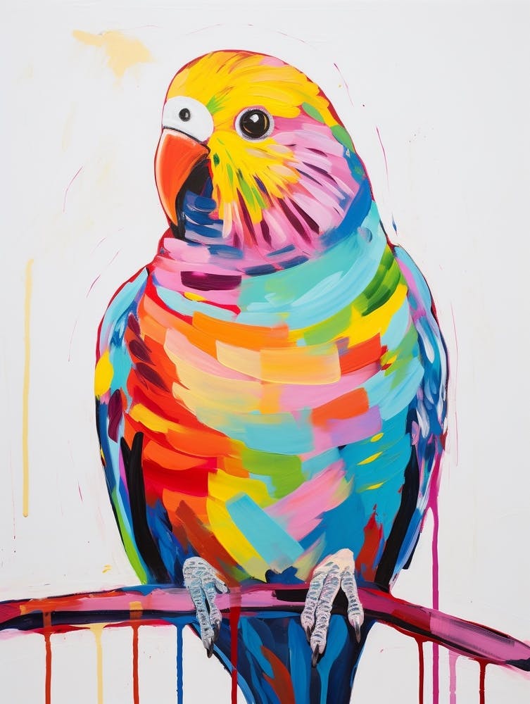 Colourful Bird Painting Budgerigar 2