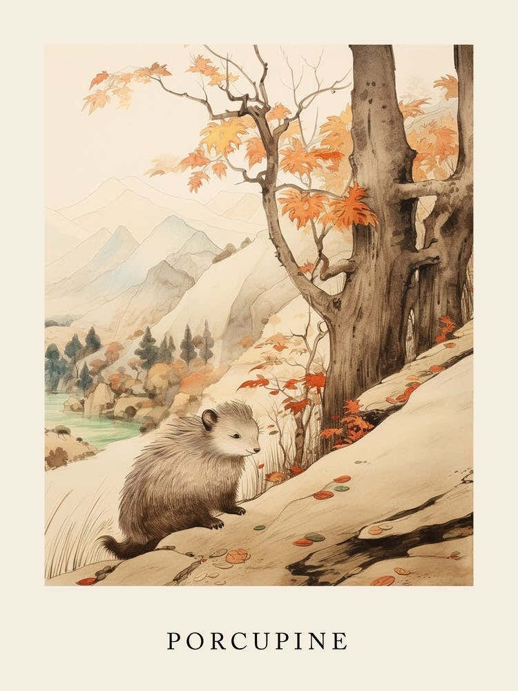 Beatrix Potter Inspired  Animal Watercolour Porcupine 4