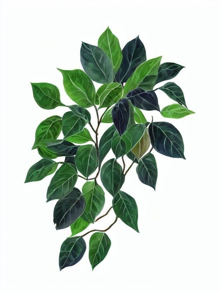 Triangle Ficus (Ficus Triangularis) Watercolor
