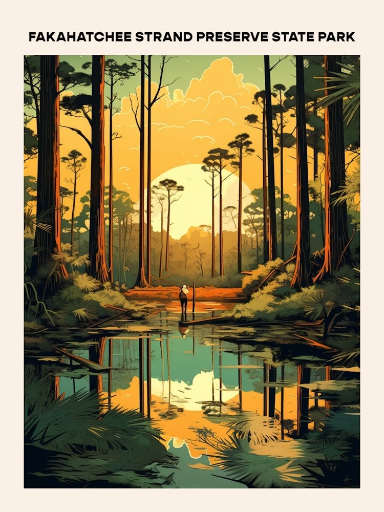 Fakahatchee Strand Preserve State Park Midcentury Travel Poster