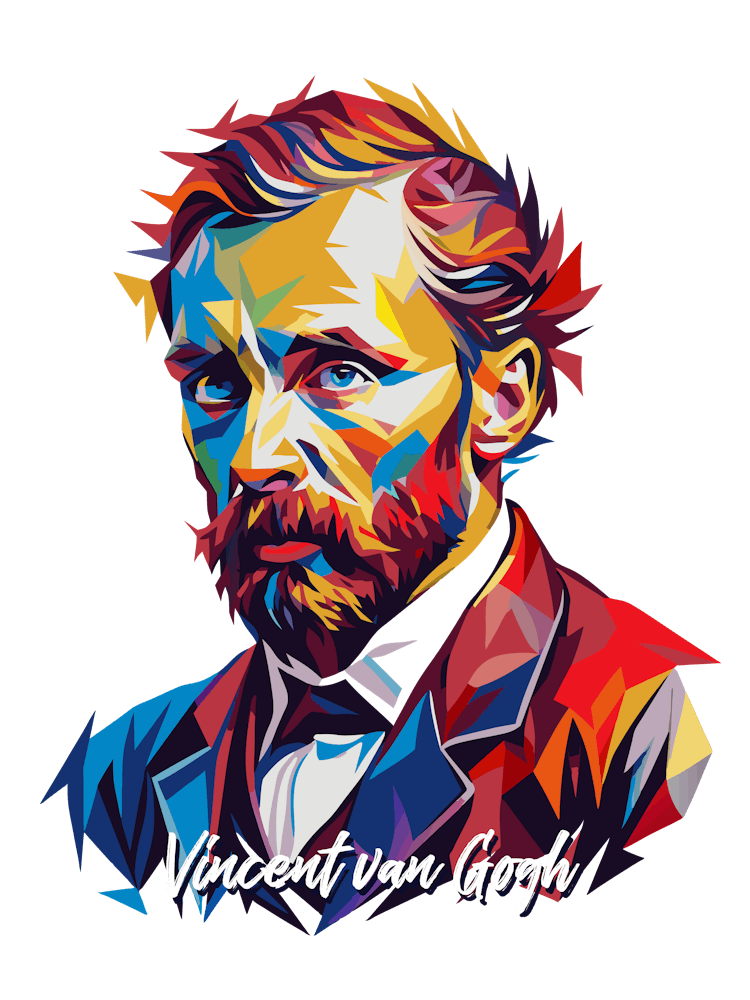 Vincent Van Gogh 02 Porträt WPAP Pop Art