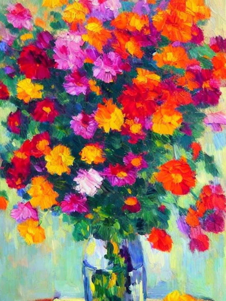 Chrysanthemum Floral Abstract Block Colour 1 Flower