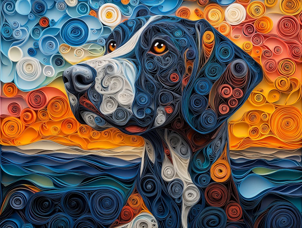 German Shorthaired Pointer Paper Quilling Dog Portrait II