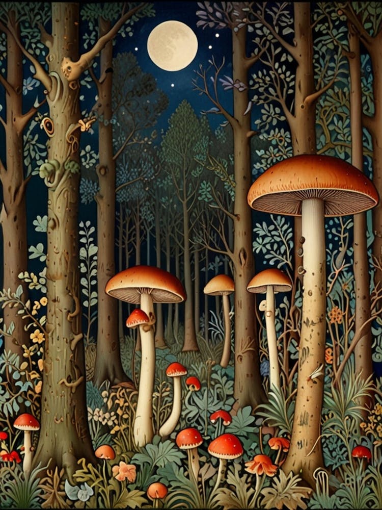 William Morris Mushrooms In The Forest 7
