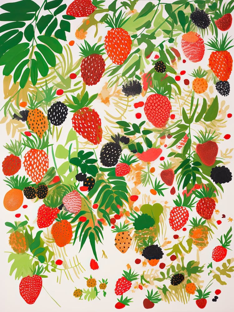 Pineberry Fruit Drawing 4